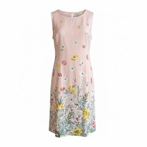 LOFT Pink Floral Midi Dress